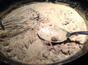 Gravy requires lots of stirring or you risk it sticking or worse burning.